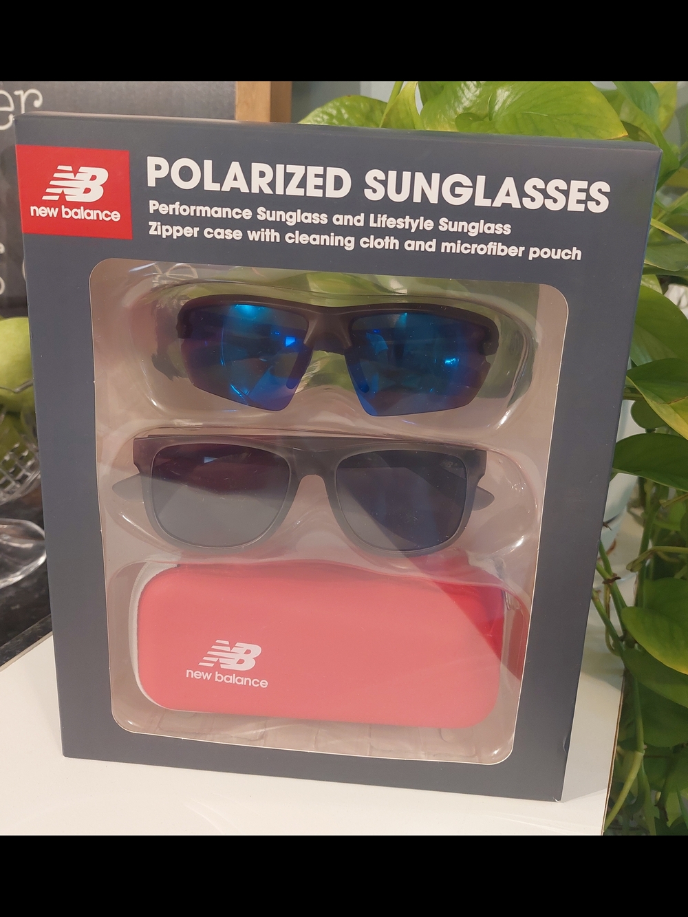 New Balance Two-Pack Sunglasses with Blue Mirrored and Gray Lenses